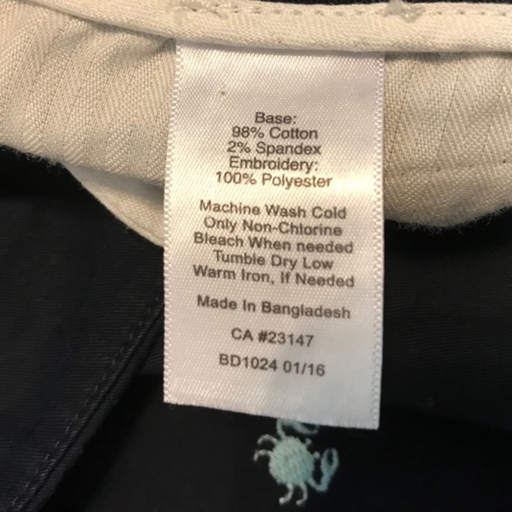 Talbots Blue Chinos with Embroidered Blue Crabs and Lobsters! Preppy- So Cute! - Picture 8 of 16